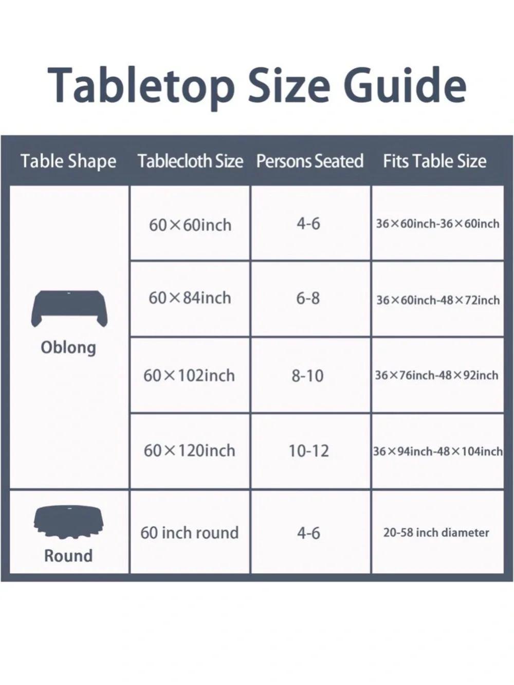 New SpaceDresser Round Outdoor Tablecloth with Umbrella Hole, 60 Inch Grey